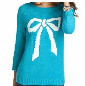 Loft m huge bowl chunky knit wool blend quarter sleeve ribbed hem sweater